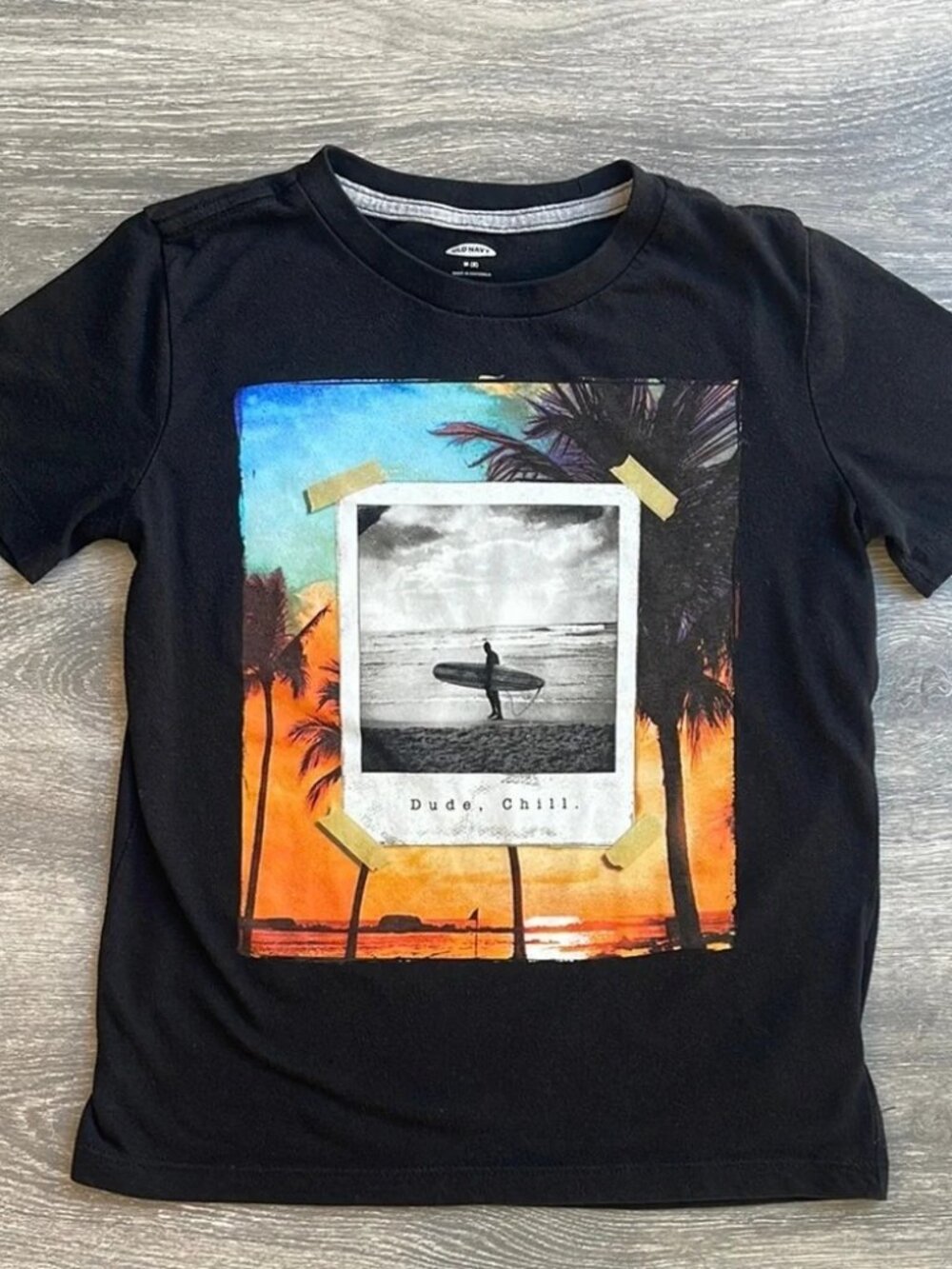 Old Navy "Dude, Chill" T-shirt, black